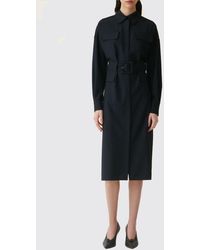 Fabiana Filippi - Wool-Blend Midi Chemisier Dress With Waist Belt - Lyst