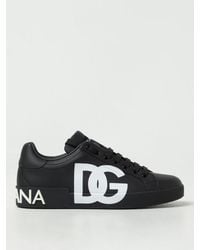 Dolce & Gabbana - Sneakers portofino logo-print nere - Lyst