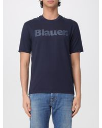 Blauer - Basic Cotton T-Shirt With Logo - Lyst