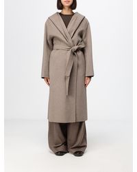 Max Mara - Long Hooded Wool-Blend Robe Coat - Lyst