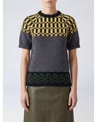 Marni - Slim Fit Abstract Jacquard Wool Crewneck Sweater - Lyst