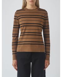 Max Mara - Jersey De Cuello Redondo A Rayas En Pura Lana Virgen - Lyst
