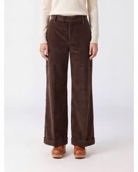 Brunello Cucinelli - High-Waisted Wide-Leg Corduroy Trousers With Monili Detail - Lyst