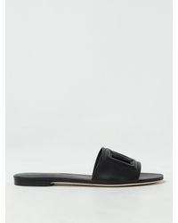 Dolce & Gabbana - Bianca Logo Leather Slides - Lyst