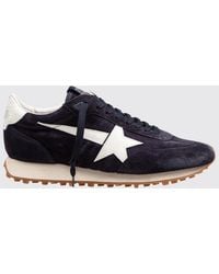 Golden Goose - Leather And Suede Marathon Sneakers With Distressed Effect - Lyst