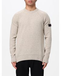 Peuterey - Crewneck Pure Wool Jumper With Applied Logo - Lyst