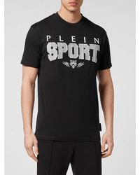 Philipp Plein - Slim Fit Cotton T-Shirt With Contrast Printed Logo - Lyst