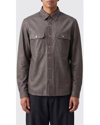 Rick Owens - Calfskin Leather Shirt Jacket With Patch Pockets - Lyst
