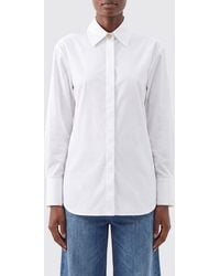 Balmain - Cotton Poplin Shirt With Concealed Buttoning - Lyst