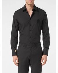 Billionaire - Slim Fit Cotton Poplin Shirt With French Collar And Long Sleeves - Lyst