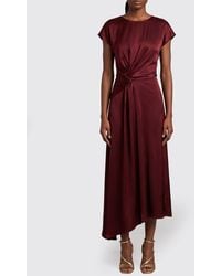 Victoria Beckham - Aria Asymmetrical Ruched-Waist Midi Dress - Lyst