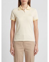 Sporty & Rich - Sporty &Amp Rich Striped Cotton Polo Shirt With Embroidered Logo - Lyst