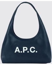 A.P.C. - Ninon Flared Synthetic Leather Shoulder Bag With Printed Logo - Lyst