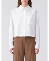Sportmax - Cotton Shirt With Concealed Placket And Patch Pocket - Lyst