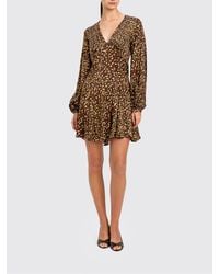 Twinset - Animalier Print V-Neck Viscose Mini Sheath Dress - Lyst