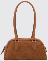 A.P.C. - Paloma Suede Calfskin Shoulder Bag With Double Handles - Lyst