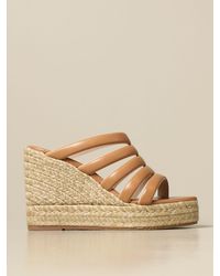 Stuart Weitzman Wedges Minx Woven In Camel Natural Lyst