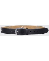 Obey - Leather Belt With Applied Studs And Stars - Lyst