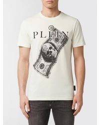 Philipp Plein - Graphic Print Cotton T-Shirt With Contrast Logo - Lyst