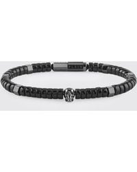 Philipp Plein - Bracelet En Métal Et Verre À Perles Avec Charm Tête De Mort - Lyst