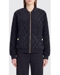 Balmain - Cropped Bouclé Bomber Jacket With Zip Closure And Welt Pockets - Lyst