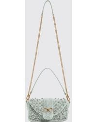Twinset - Crochet Cotton Bag With Rhinestones - Lyst