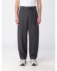 Sacai - Wide-Leg Wool Blend Trousers With Adjustable Waist Belt - Lyst
