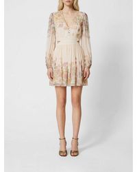 Twinset - Viscose Mini Dress With Floral Print - Lyst