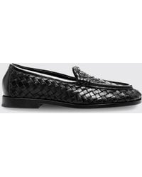 Bottega Veneta - Silenzio Intrecciato Leather Loafers - Lyst