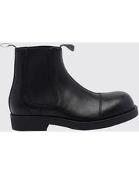 MM6 by Maison Margiela - Calfskin Leather Chelsea Ankle Boots With Round Toe - Lyst