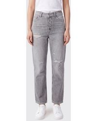 Dondup - Vaqueros Koons De De Corte Recto Cropped Y Talle Alto En Denim De Algodón - Lyst
