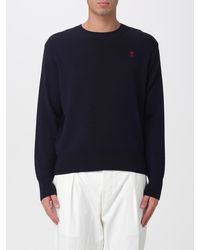 Ami Paris - Top De Cuello Redondo Con Logo Bordado - Lyst