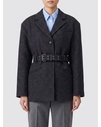 Ganni - Short Single-Breasted Belted Wool And Cashmere Coat - Lyst