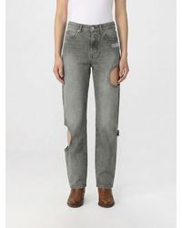 Off-White c/o Virgil Abloh - Hole Baggy Cut-Out Denim Jeans - Lyst