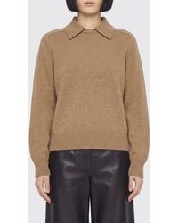 KHAITE - Long-Sleeved Wool And Cashmere Blend Knit Polo With Classic Collar - Lyst