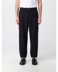 Yohji Yamamoto - Wide-Leg Pure Wool Trousers With Drawstring Hems - Lyst