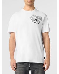 Philipp Plein - Cotton T-Shirt With Contrasting Logo And Slogan Print - Lyst