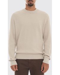 BOSS - Crewneck Cotton Blend Jumper With Ribbed Trims - Lyst