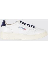 Autry - Dallas Low Calfskin Trainers With Python-Effect Inserts - Lyst