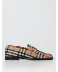 Burberry - Check Felt Wool Loafer - Lyst