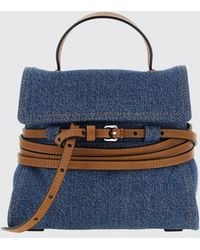 Moschino - Tie Me Denim Mini Handbag With Shoulder Strap - Lyst