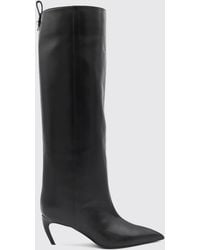 The Attico - Lea Smooth Leather Knee-High Boots With Curved Heel - Lyst