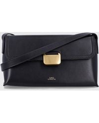 A.P.C. - Simone Smooth Cowhide Leather Shoulder Bag With Laminated Logo - Lyst