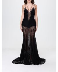 Elisabetta Franchi - Long Lace Dress - Lyst