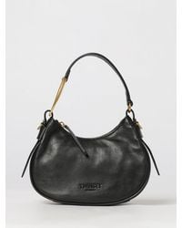 Twinset - Leather Hobo Bag With Tassels And Metal Ring - Lyst
