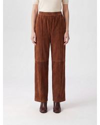 Fabiana Filippi - Straight-Leg Suede Trousers With Bead Embellishment - Lyst