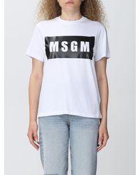 MSGM T-shirt con stampa logo - Bianco