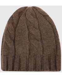 Ballantyne - Pure Cashmere Beanie Hat With Cable-Knit And Ribbed Edge - Lyst