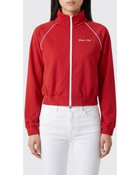 Sporty & Rich - Sporty &Amp Rich Cropped Technical Fabric High-Neck Zip Sweatshirt - Lyst