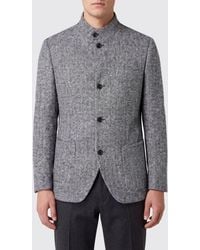 Lardini - Chaqueta De Un Botón De Lana Virgen Y Seda Con Cuello Alto - Lyst